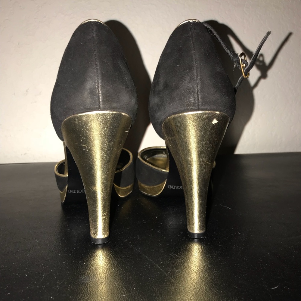 Enzo Angiolini black and gold heels - Picture 4 of 5